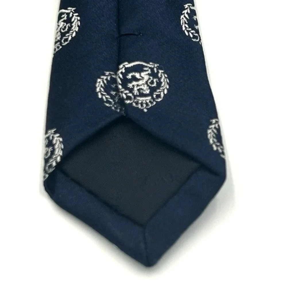 Zara Man 100% Silk Skinny Men's‎ Neck Tie Navy Crested 2 Width x 60 Length